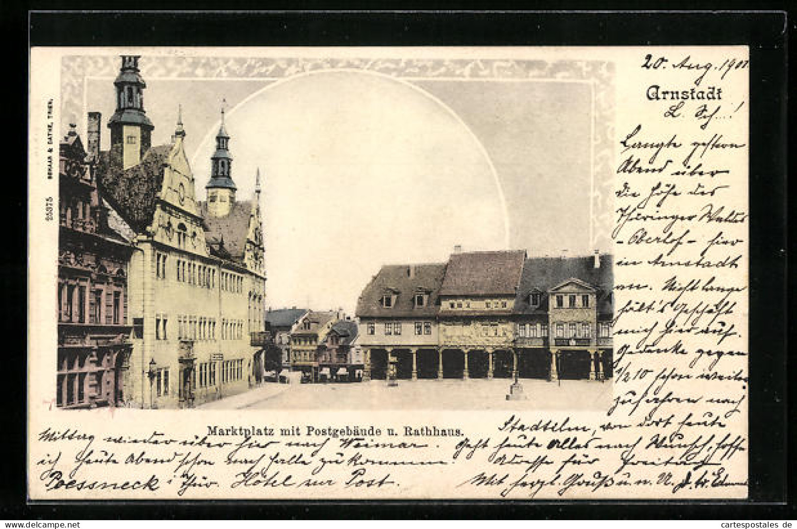 AK Arnstadt, Marktplatz Mit Postgebäude Und Rathaus  - Arnstadt