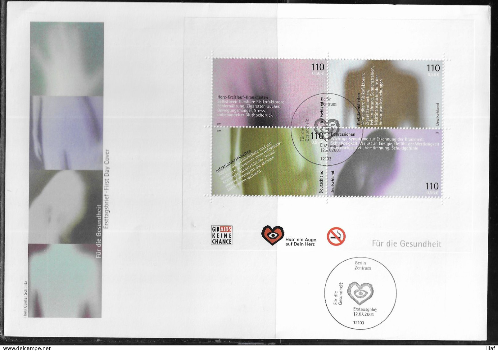 Germany. FDC Mi. BL54. Souvenir Sheet.  Health.  FDC Cancellation On Big Cachet Special Envelope - 2001-2010