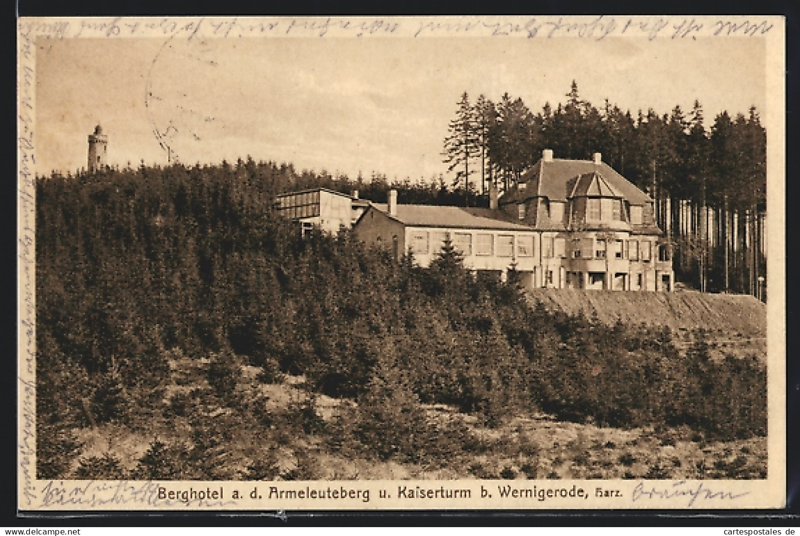 AK Wernigerode I. Harz, Berghotel A. D. Armeleuteberg U. Kaiserturm  - Wernigerode