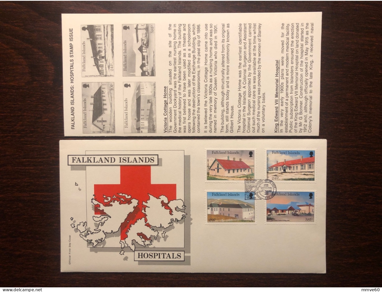 FALKLAND FDC COVER 1987 YEAR HOSPITAL RED CROSS HEALTH MEDICINE STAMPS - Falklandeilanden