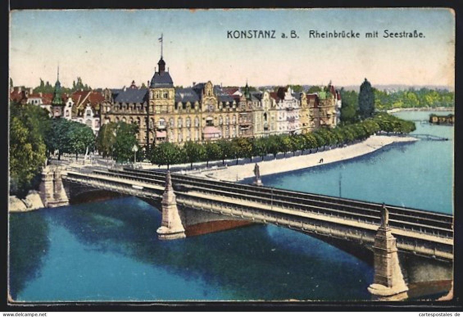 AK Konstanz A. B., Rheinbrücke Mit Seestrasse  - Konstanz