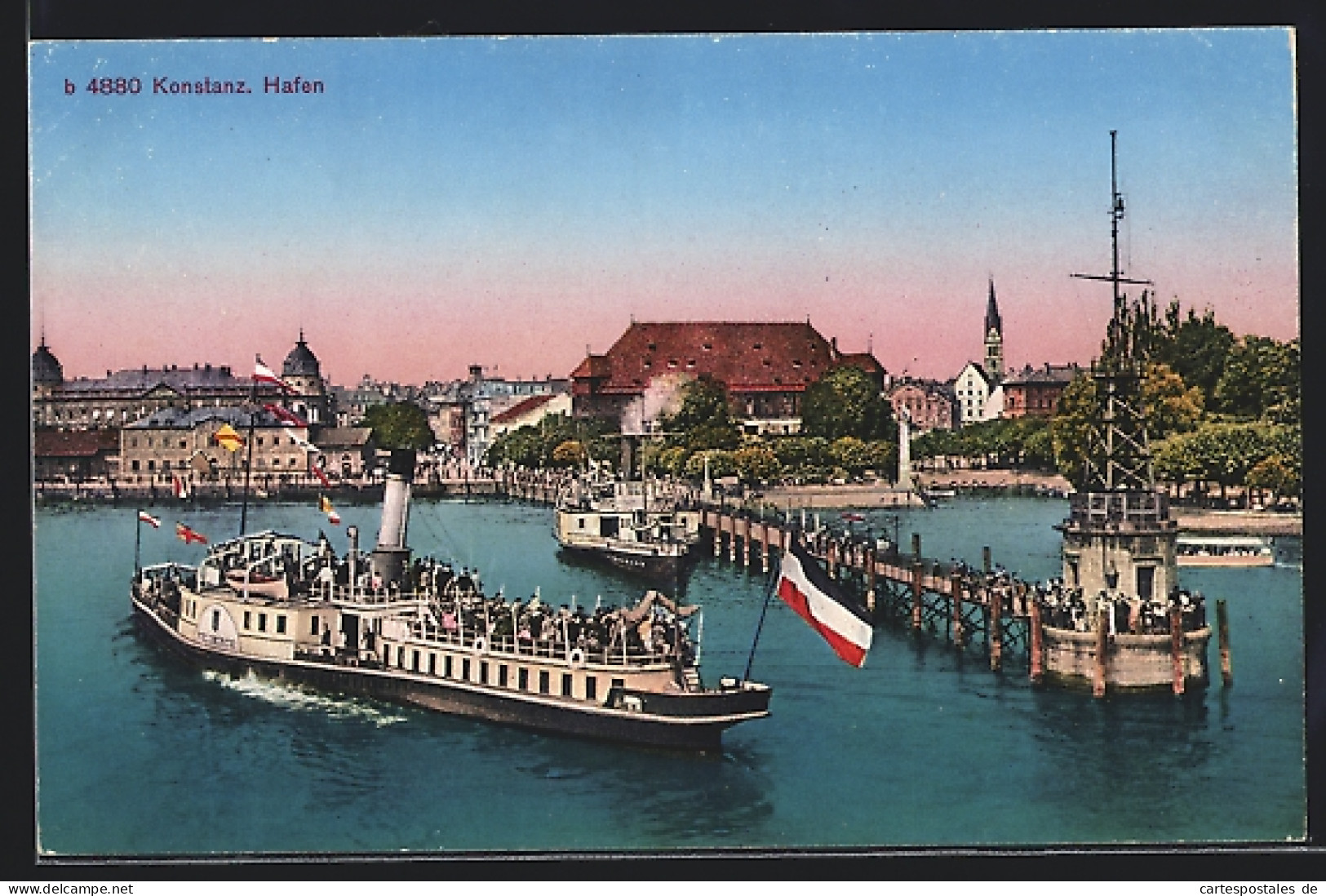 AK Konstanz, Blick Auf Dem Hafen Mit Dampfer  - Konstanz