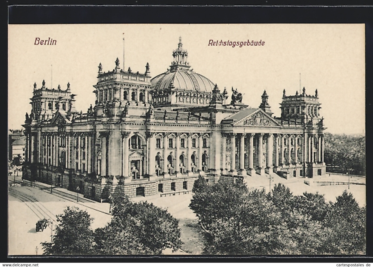 AK Berlin-Tiergarten, Reichstagsgebäude Mit Urspr. Kuppel  - Tiergarten