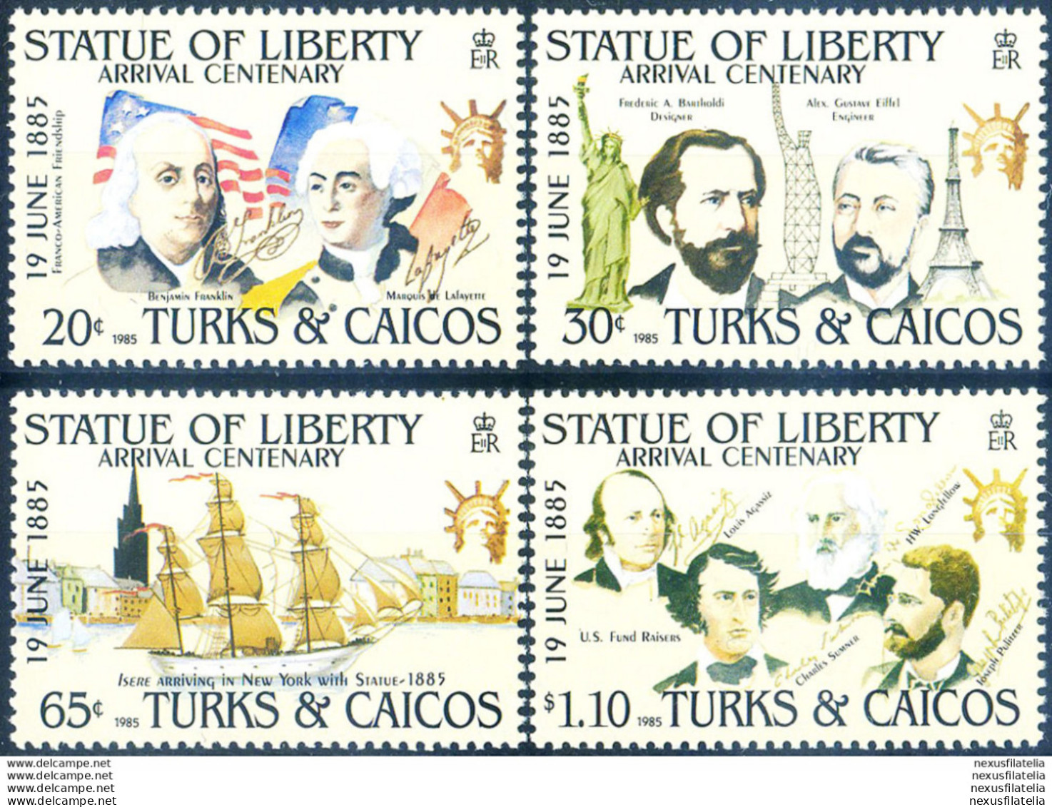 100° Della Statua Della Libertà 1985. - Turks & Caicos