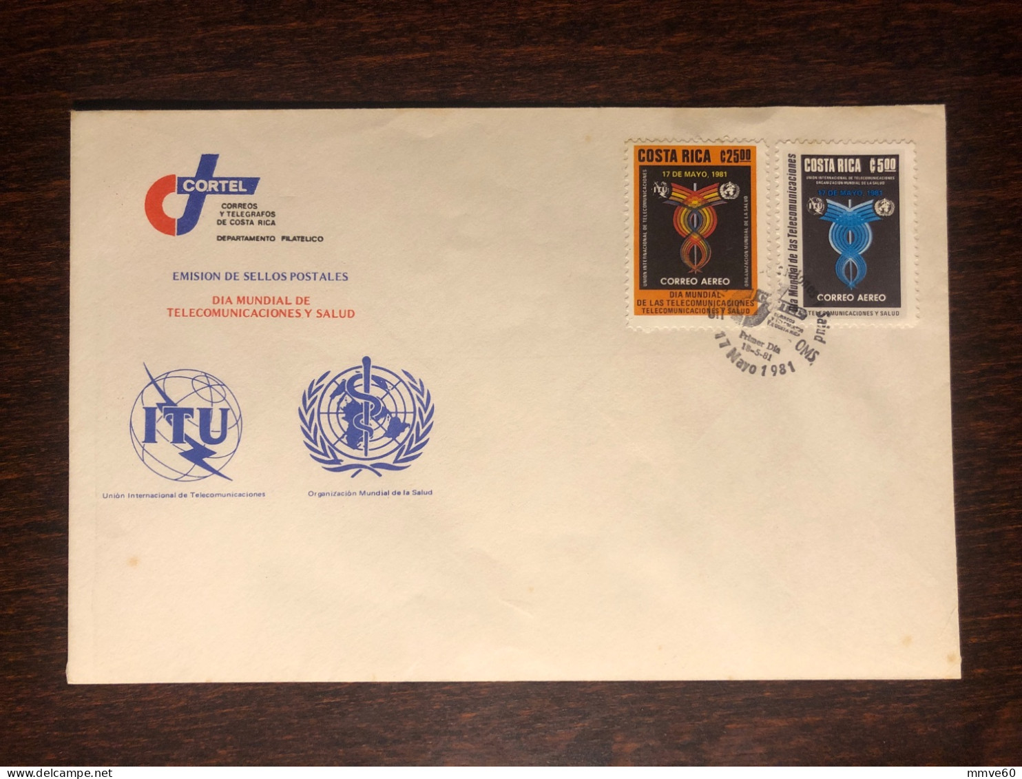 COSTA RICA  FDC COVER 1981 YEAR TELECOMMUNICATIONS AND HEALTH MEDICINE STAMPS - Costa Rica