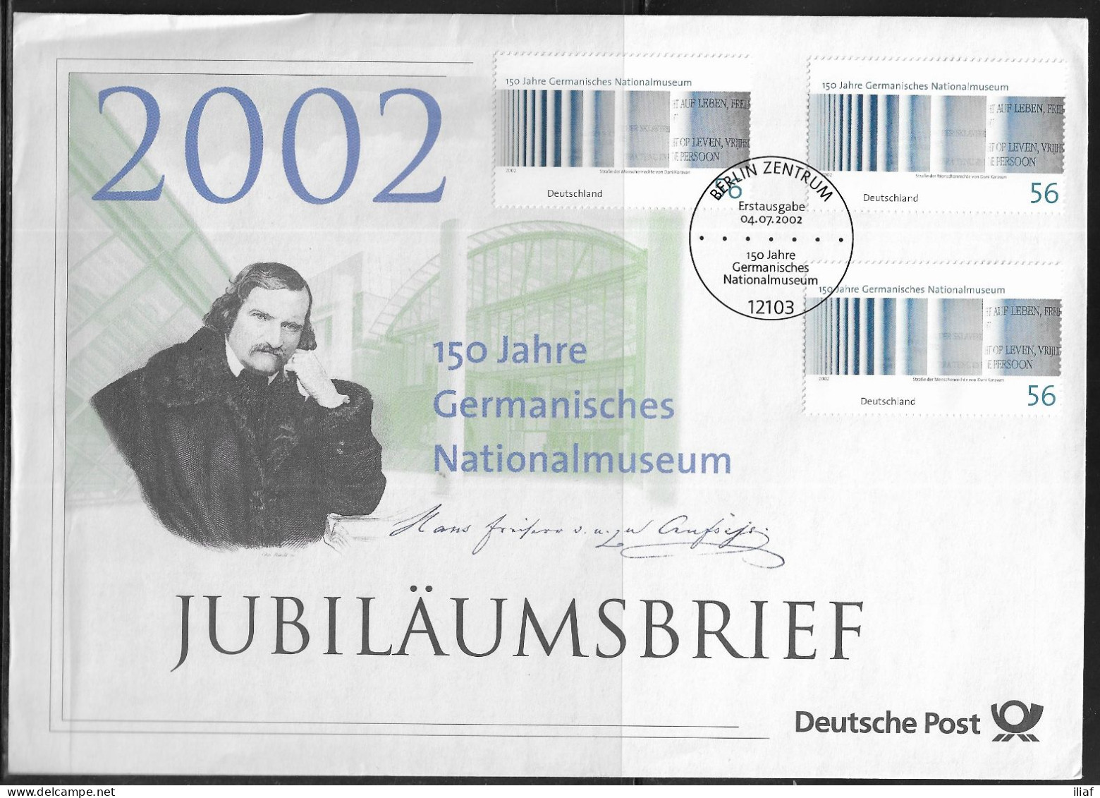 Germany. FDC Mi. 2269.  150th Anniversary National Germanic Museum. FDC Cancellation On Big Cachet Envelope - 2001-2010