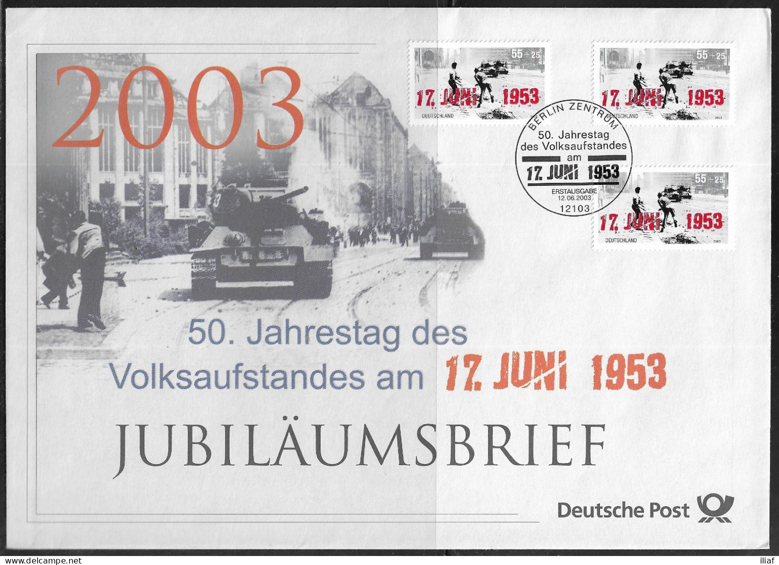 Germany. FDC Mi. 2342.  50th Anniversary Of East Berlin Uprising. FDC Cancellation On Big Cachet Envelope - 2001-2010