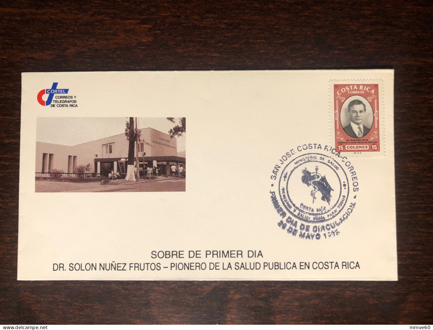 COSTA RICA  FDC COVER 1992 YEAR HOSPITAL DOCTOR FRUTOS  HEALTH MEDICINE STAMPS - Costa Rica