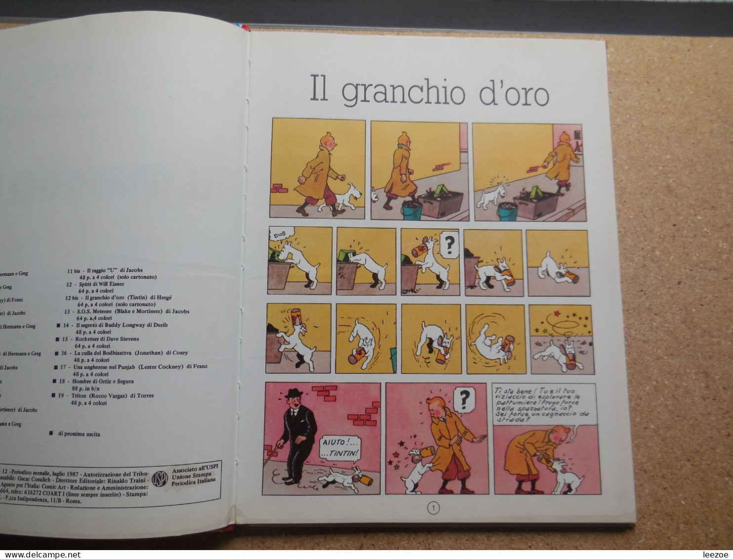 BD Tintin en Italien, Le avventure di Tintin, Il granchio d'oro, éditeur COMIC ART...RARE...........N5