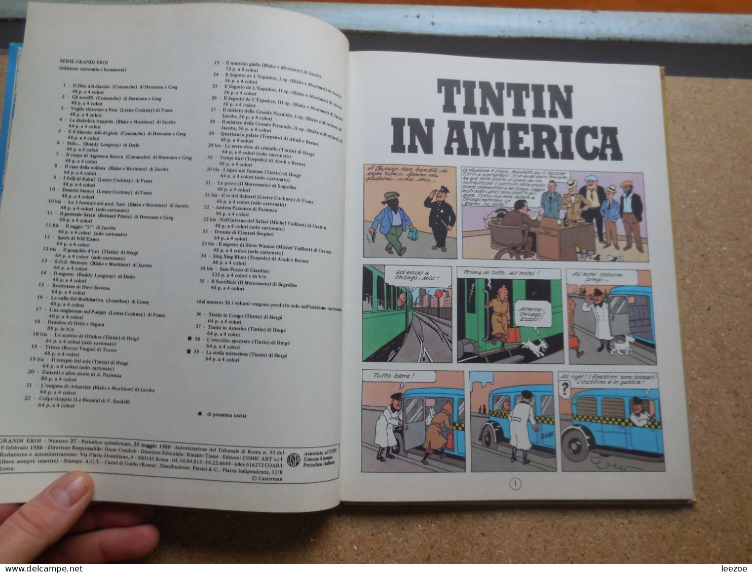 BD Tintin En Italien, Le Avventure Di Tintin, Tintin In America, éditeur COMIC ART...RARE...........N5 - Tintin