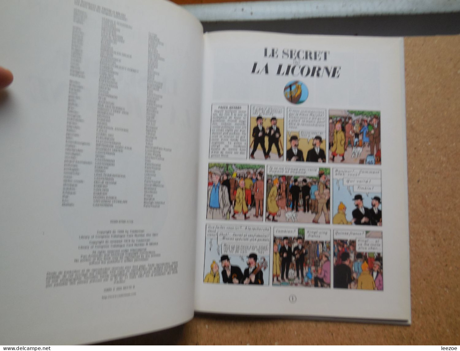BD Tintin 11D? LE SECRET DE LA LICORNE, Dépôt Légal : 4è Trimestre 1954; D. 1979/0053/12.......N5 - Tintin