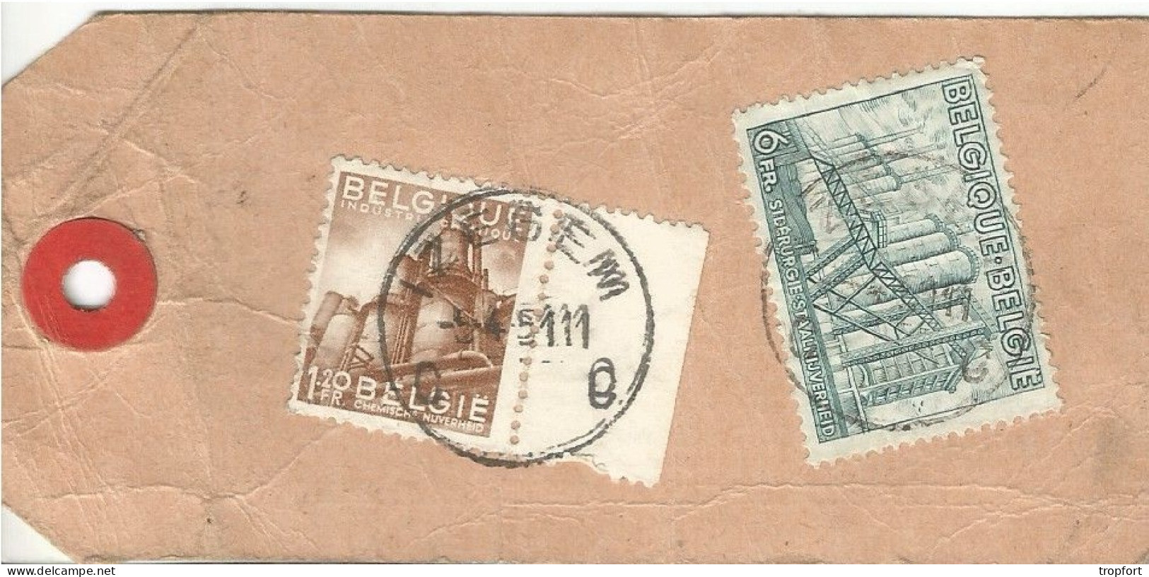 Ticket ETIQUETTE  POSTAL TIMBRE Maurice REBRY IZEGEM   BELGIQUE  MEAUX - Advertising