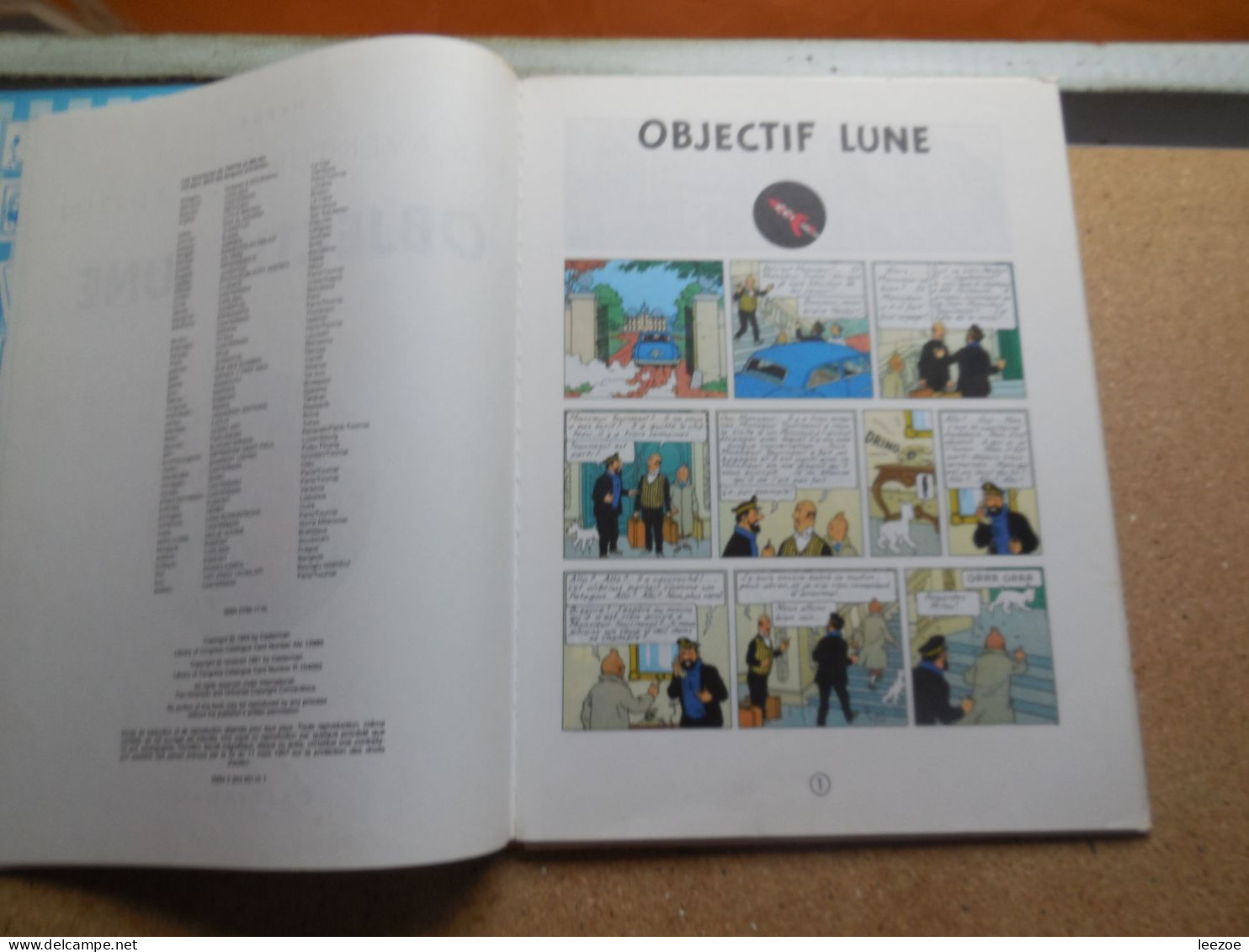 BD Tintin 16C9 OBJECTIF LUNE,  DL : 4e Trimestre 1955; D. 1966/0053/153........N5 - Tintin