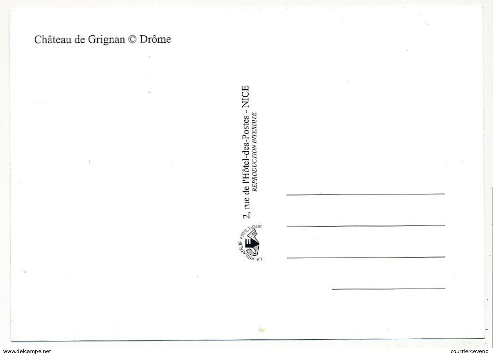FRANCE => Carte Maximum => 3,00F/0,46e Château De Grignan - 07/07/2001 - GRIGNAN (Editions CEF) - 2000-2009