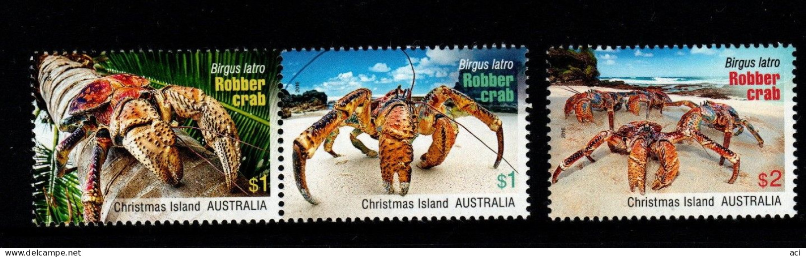 Christmas Island ASC 757-9 2016 Robber Crabs,Mint Never Hinged - Christmas Island