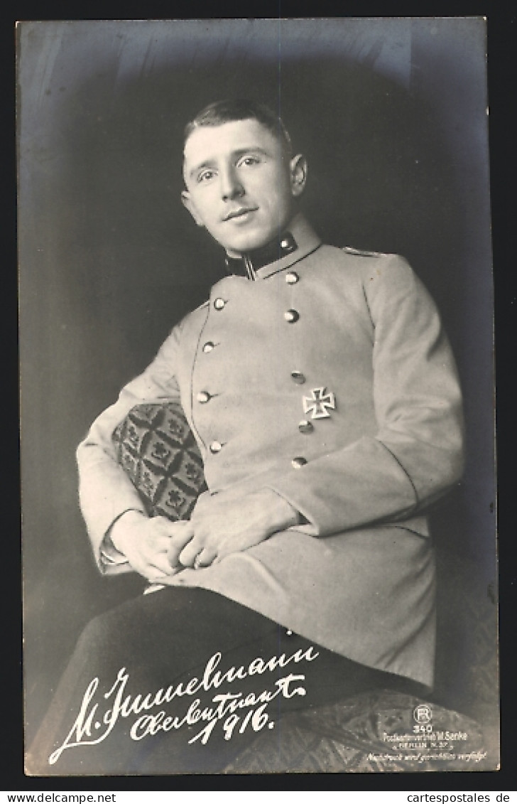 AK Sanke 340, Flieger Oberleutnant M. Immelmann In Uniform  - 1914-1918: 1. Weltkrieg