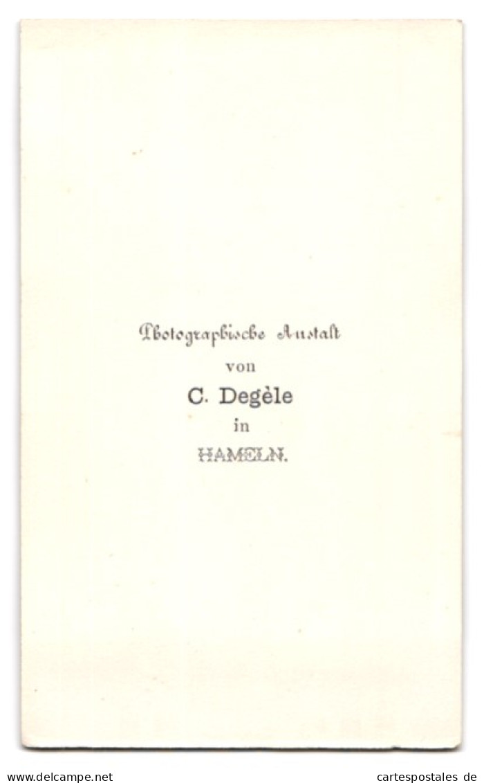 Fotografie C. Degele, Hameln, älterer Herr Adrett Gekleidet Im Anzug Mit Fliege Und Mustasch  - Personas Anónimos