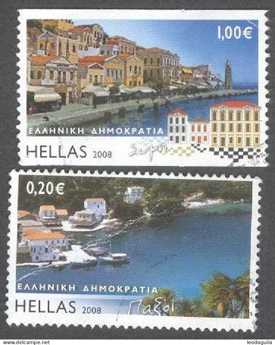 GREECE #2427/2431  Greek Islands -  Paxi - Simi 2008- CIRCULATED - Used Stamps