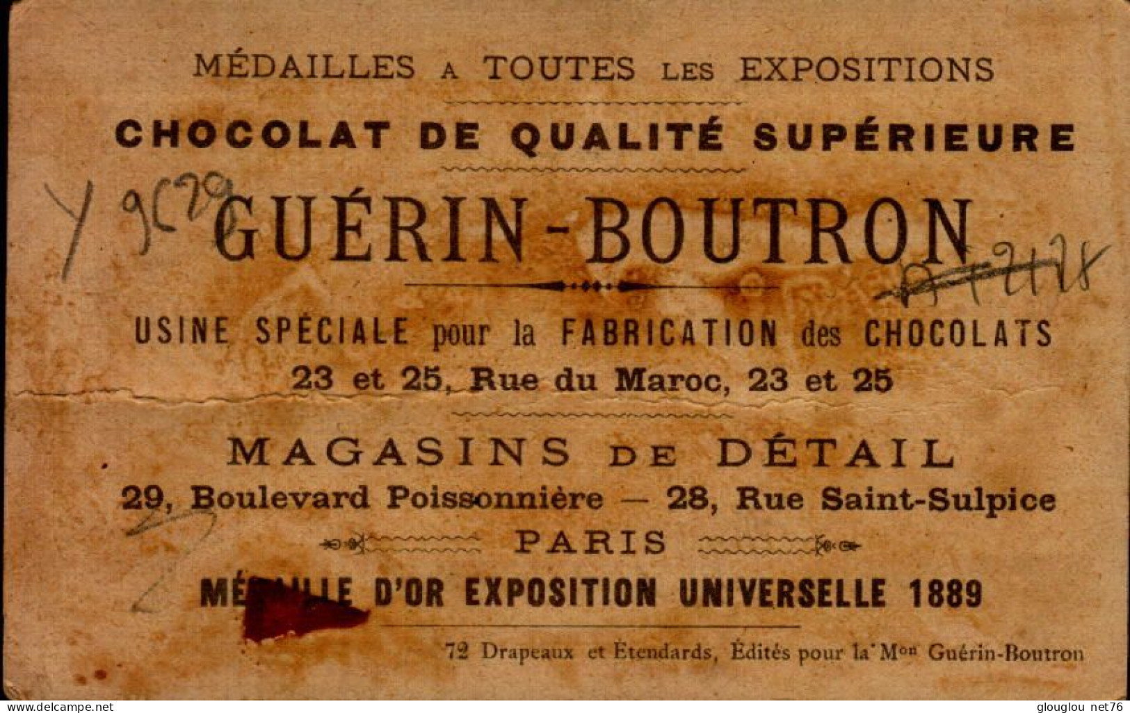 CHROMO.. CHOCOLAT GUERIN BOUTRON....ARMES DE BOURBON LA MARCHE VENDOME  1548.. - Guerin Boutron