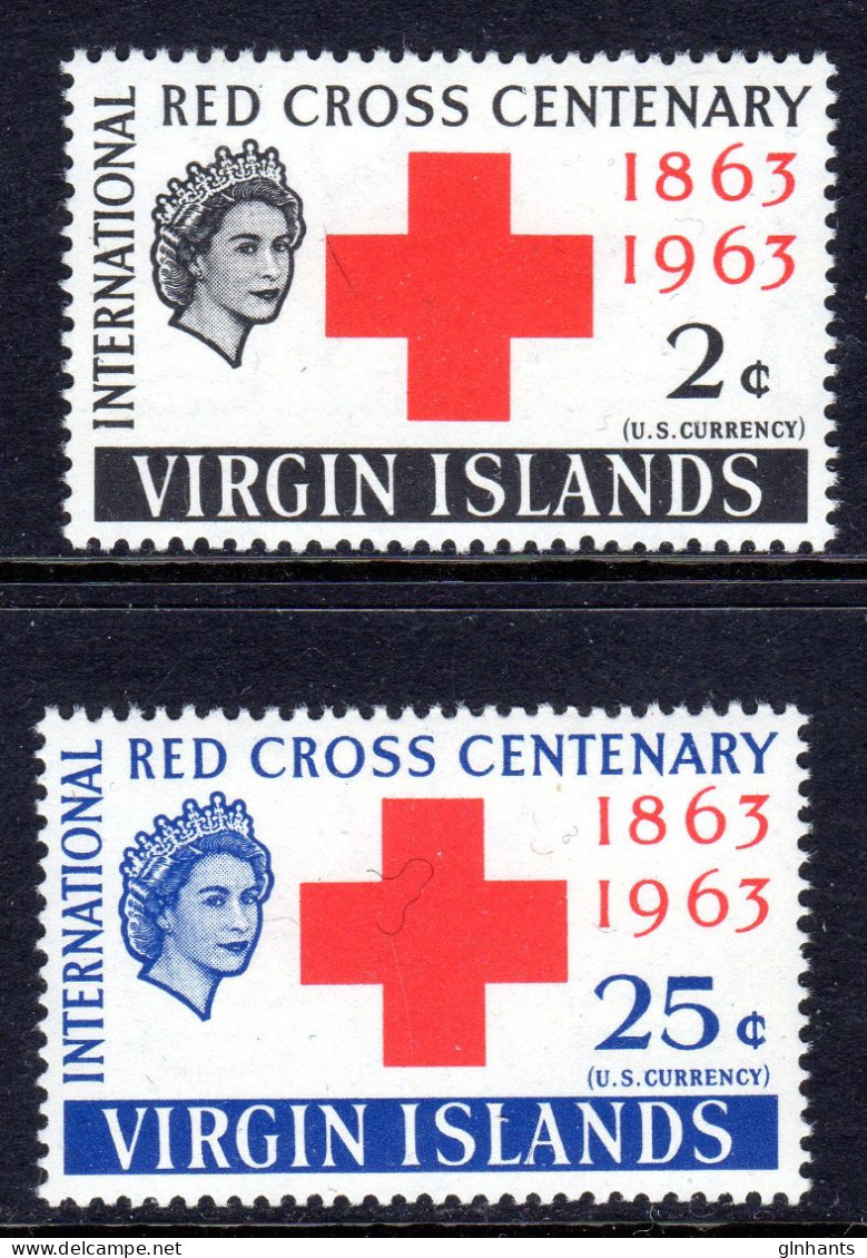 VIRGIN ISLANDS - 1963 RED CROSS ANNIVERSARY SET (2V) FINE MNH ** SG 175-176 - Iles Vièrges Britanniques