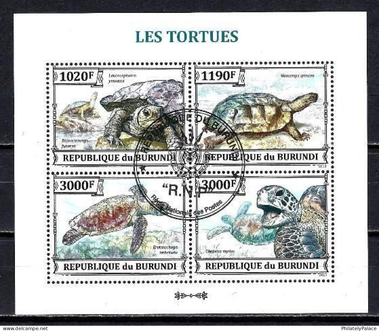 Burundi 2013 Turtles 4v ,Marine ,Reptiles,Turtles Turtle Tortoise, Postmarked, Cancelled Used (**) - Used Stamps