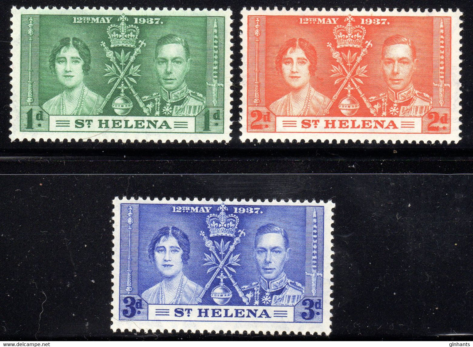 ST HELENA - 1937 CORONATION SET (3V) FINE MNH ** SG 128-130 - Sainte-Hélène