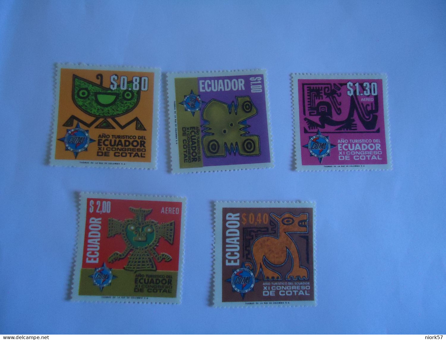 ECUADOR MLN  5 STAMPS  TURIST  ART - Equateur