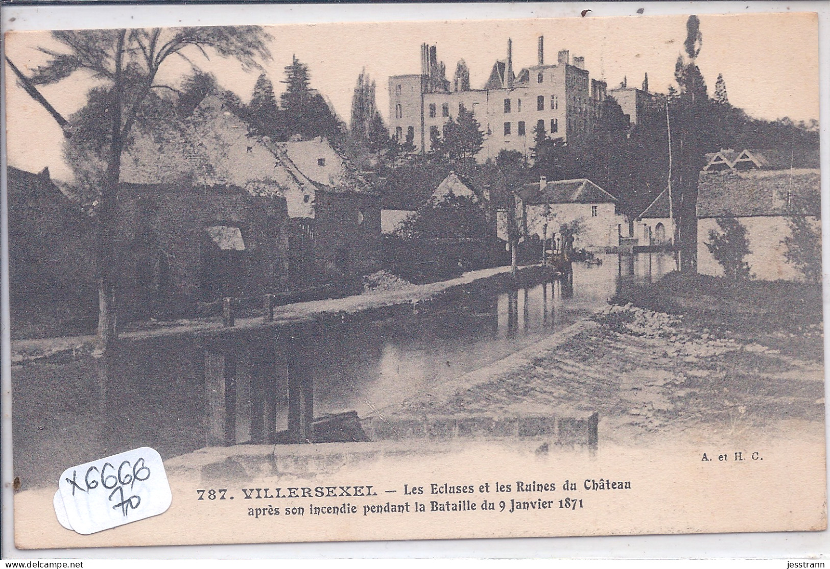 VILLERSEXEL- LES ECLUSES ET LES RUINES DU CHATEAU- APRES SON INCENDIE PENDANT LA BATAILLE DU 9 JANVIER 1871 - Villersexel