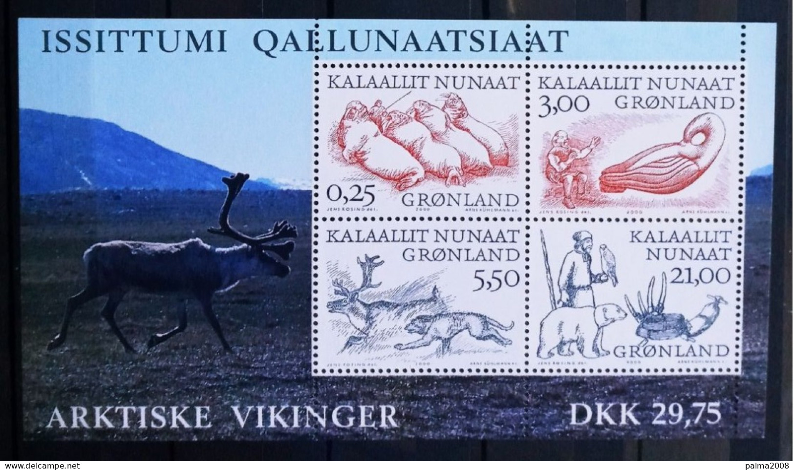 GROENLANDIA - IVERT HOJA BLOQUE Nº 18 NUEVOS ** - LOS VIKINGOS DEL ARTICO - 2ª SERIE AÑO 2000 - Unused Stamps