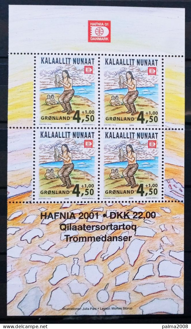 GROENLANDIA - IVERT HOJA BLOQUE Nº 19 NUEVOS ** - EXP. FILATELICA INTERNACIONAL HAFNIA 2001 - Unused Stamps