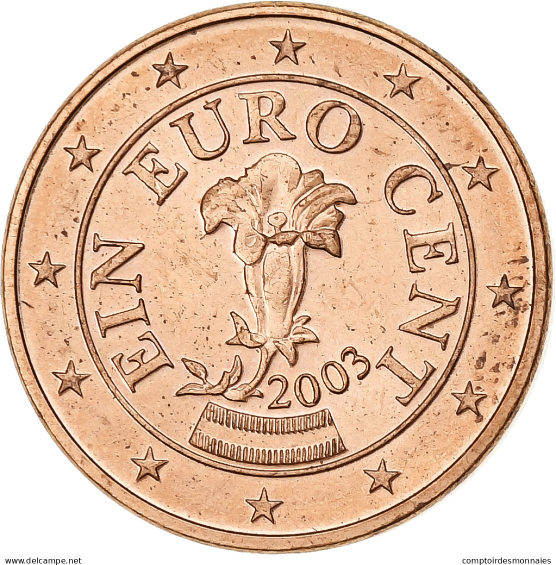 Autriche, Euro Cent, 2003, Vienna, SUP, Cuivre Plaqué Acier, KM:3082 - Oostenrijk