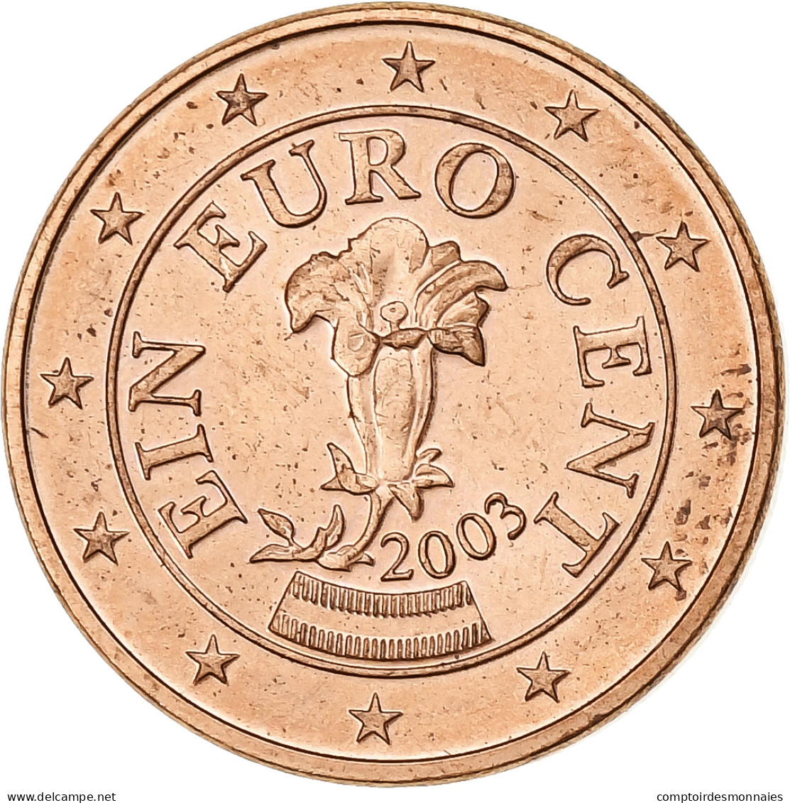 Autriche, Euro Cent, 2003, Vienna, SUP, Cuivre Plaqué Acier, KM:3082 - Autriche