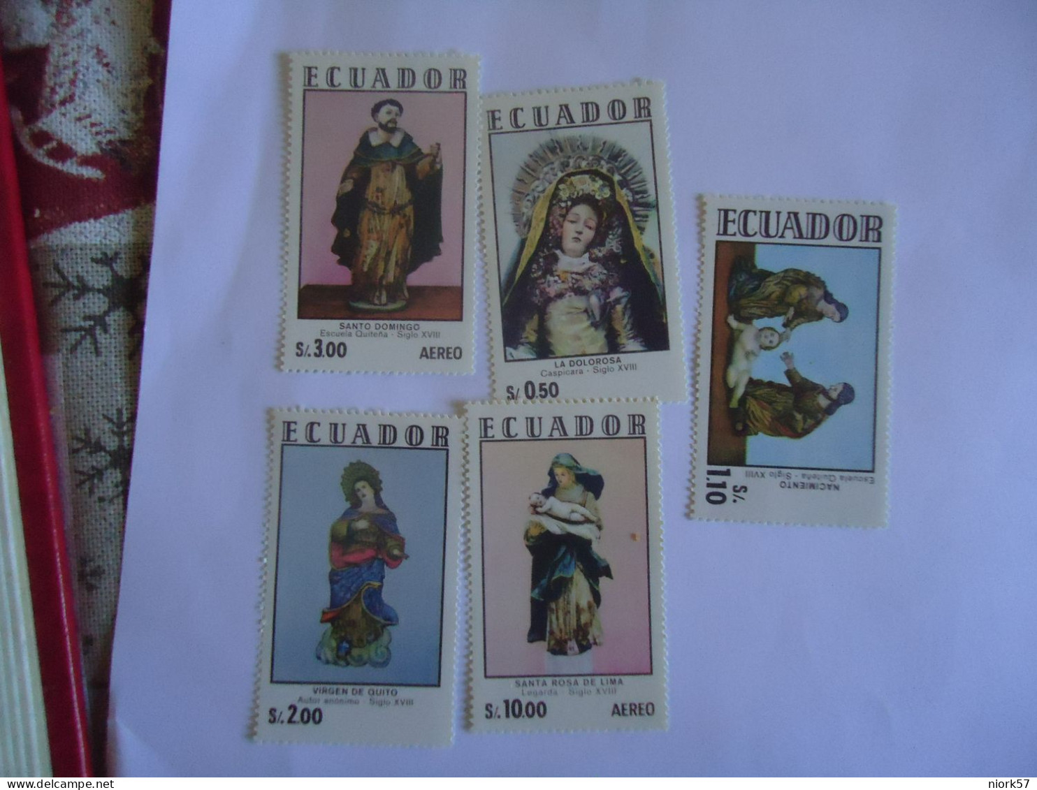 ECUADOR MLN  5 STAMPS  PAINTING   CHRISTIANITY - Ecuador