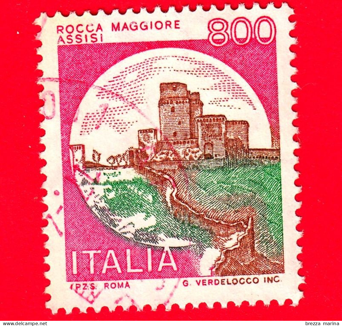 ITALIA - Usato - 1980 - Castelli D'Italia - Rocca Maggiore, Ad Assisi - 800 L. - 1971-80: Oblitérés