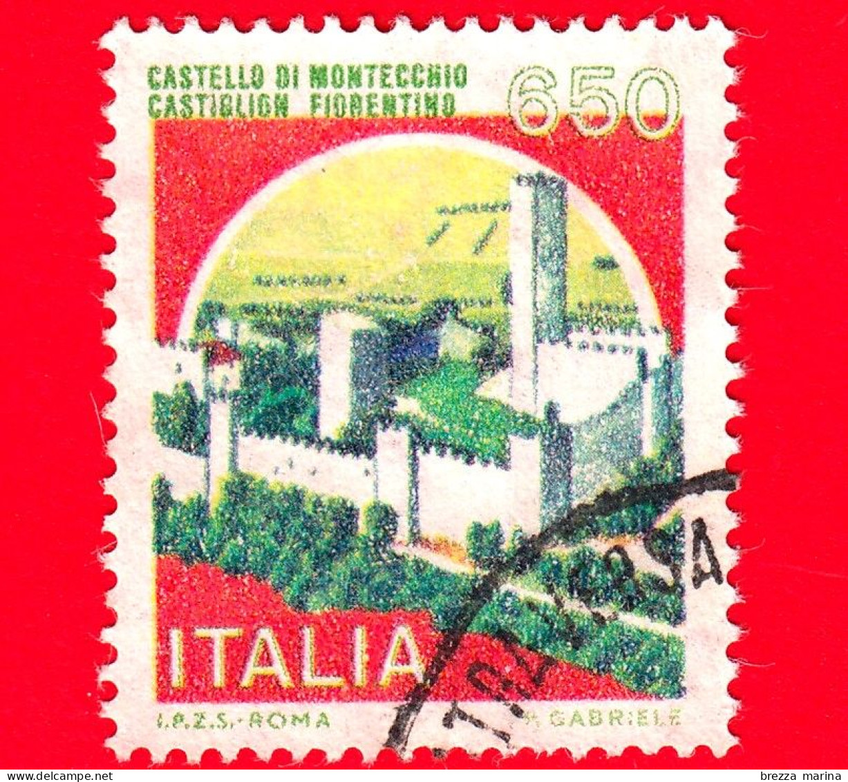 ITALIA - Usato - 1986 - Castelli D'Italia - Castello Di Montecchio Castiglion Castelfiorentino - 650 L. - 1971-80: Oblitérés