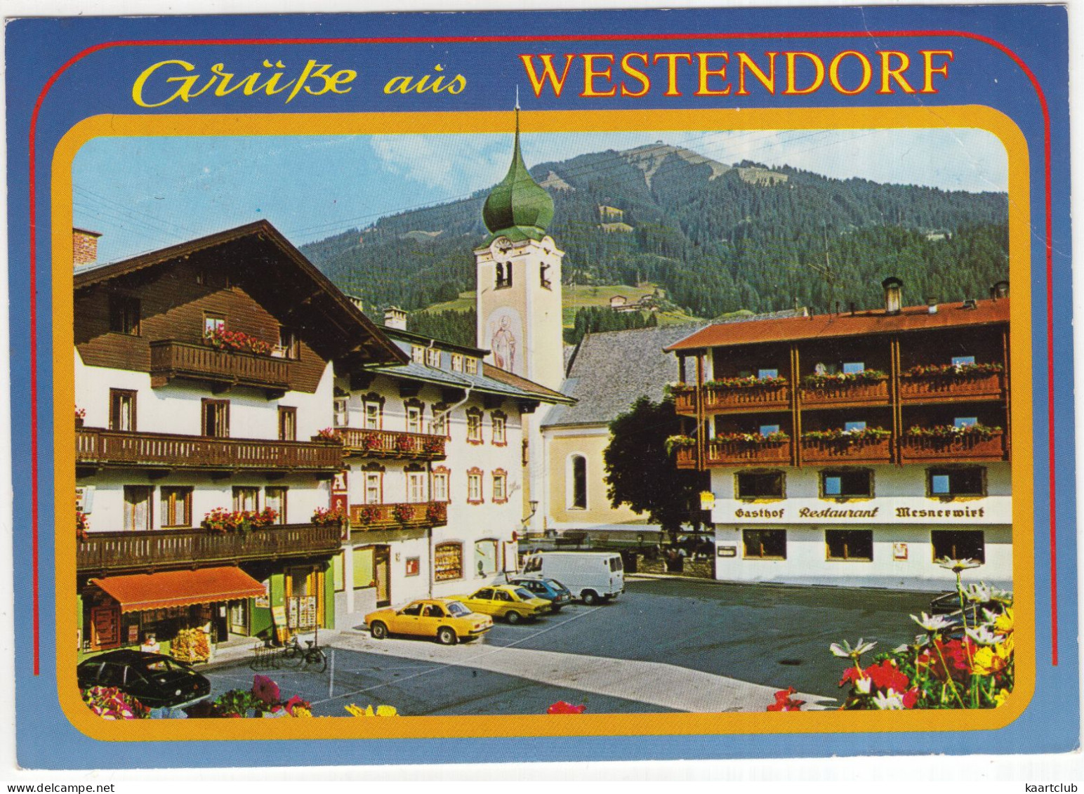 Westendorf/Brixental: SIMCA 1309, OPEL ASCONA B, AUDI 80, MAZDA 323, MERCEDES T3 - Gasthof Mesnerwirt- (Tirol, Austria) - Turismo