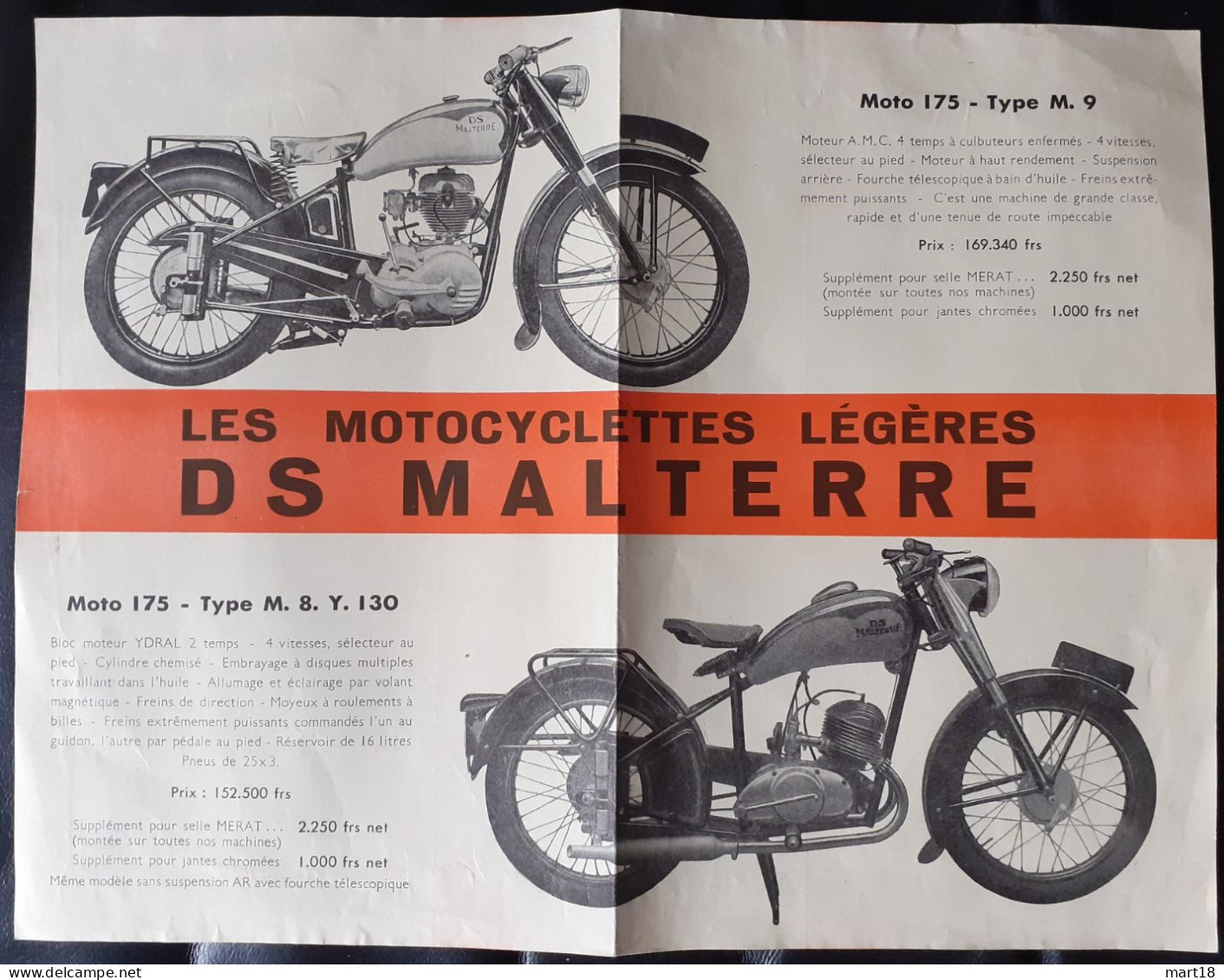 Publicité - 1951 - Moto MALTERRE - Années 1950 - - Motor Bikes