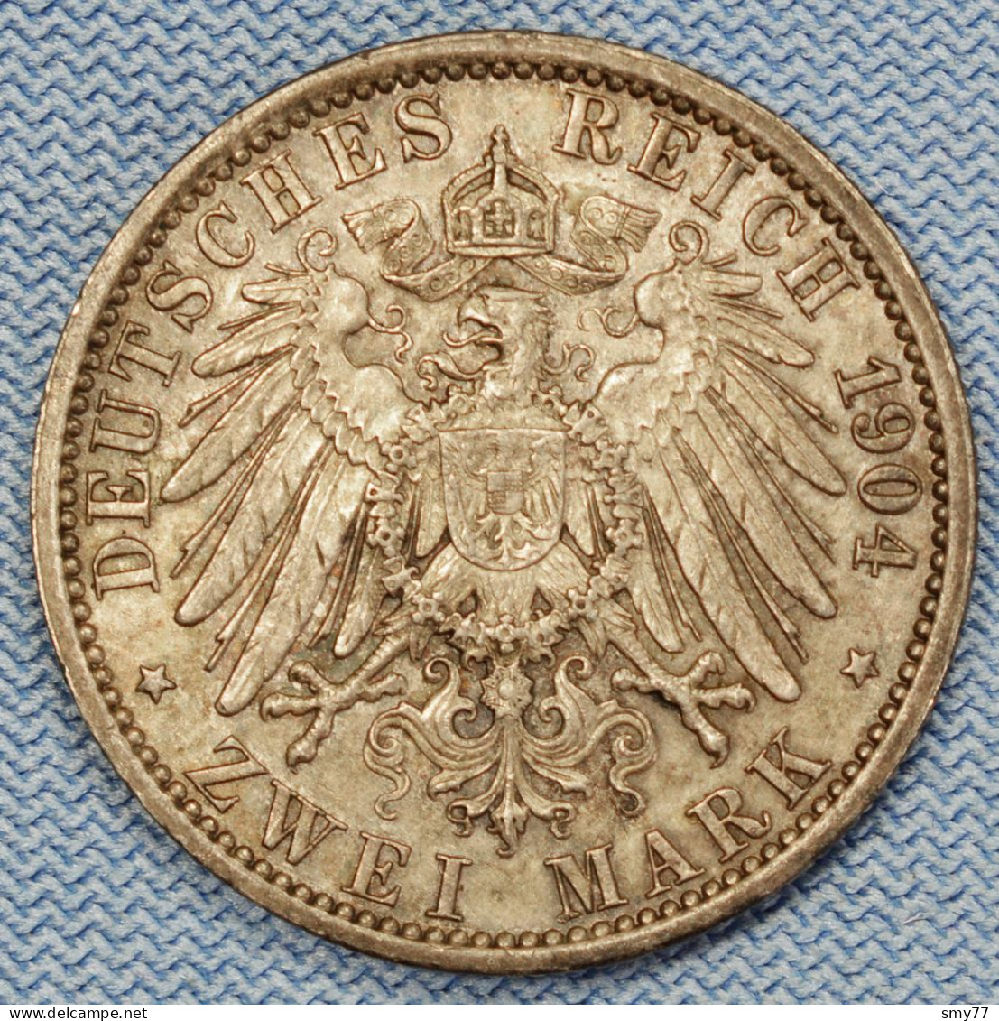 Hessen-Darmstadt • 2 Mark 1904 • Ernst Ludwig • Nice Black Patina •  Mint.: 100'000 Ex. • [24-472] - Altri & Non Classificati