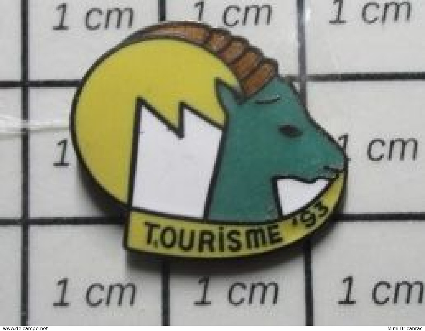 1819 Pin's Pins / Beau Et Rare / ANIMAUX / CHAMOIS BOUQUETIN VERT TOURISME 93 - Animals