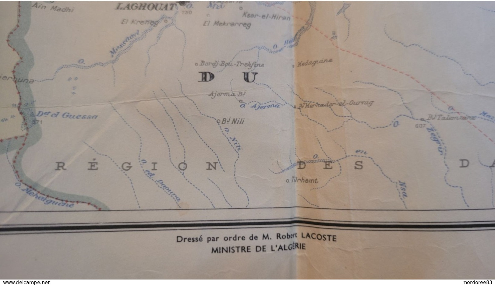 CARTE ALGERIE NORD LIMITES ADMINISTRATIVES 1957 - Cartes Géographiques
