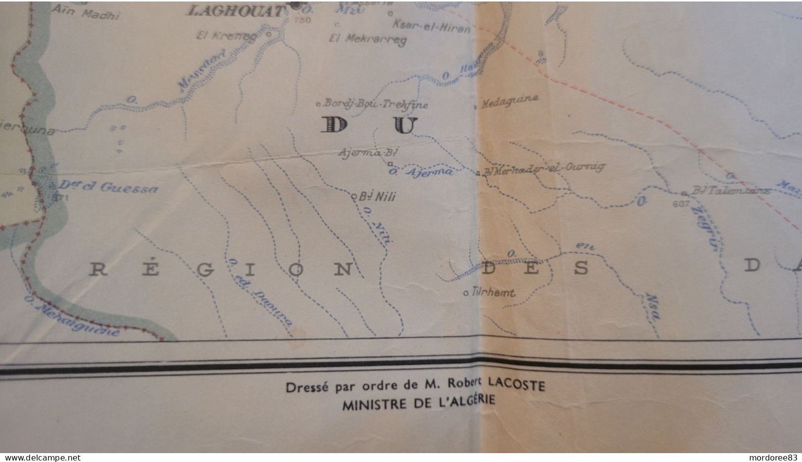 CARTE ALGERIE NORD LIMITES ADMINISTRATIVES 1957 - Carte Geographique