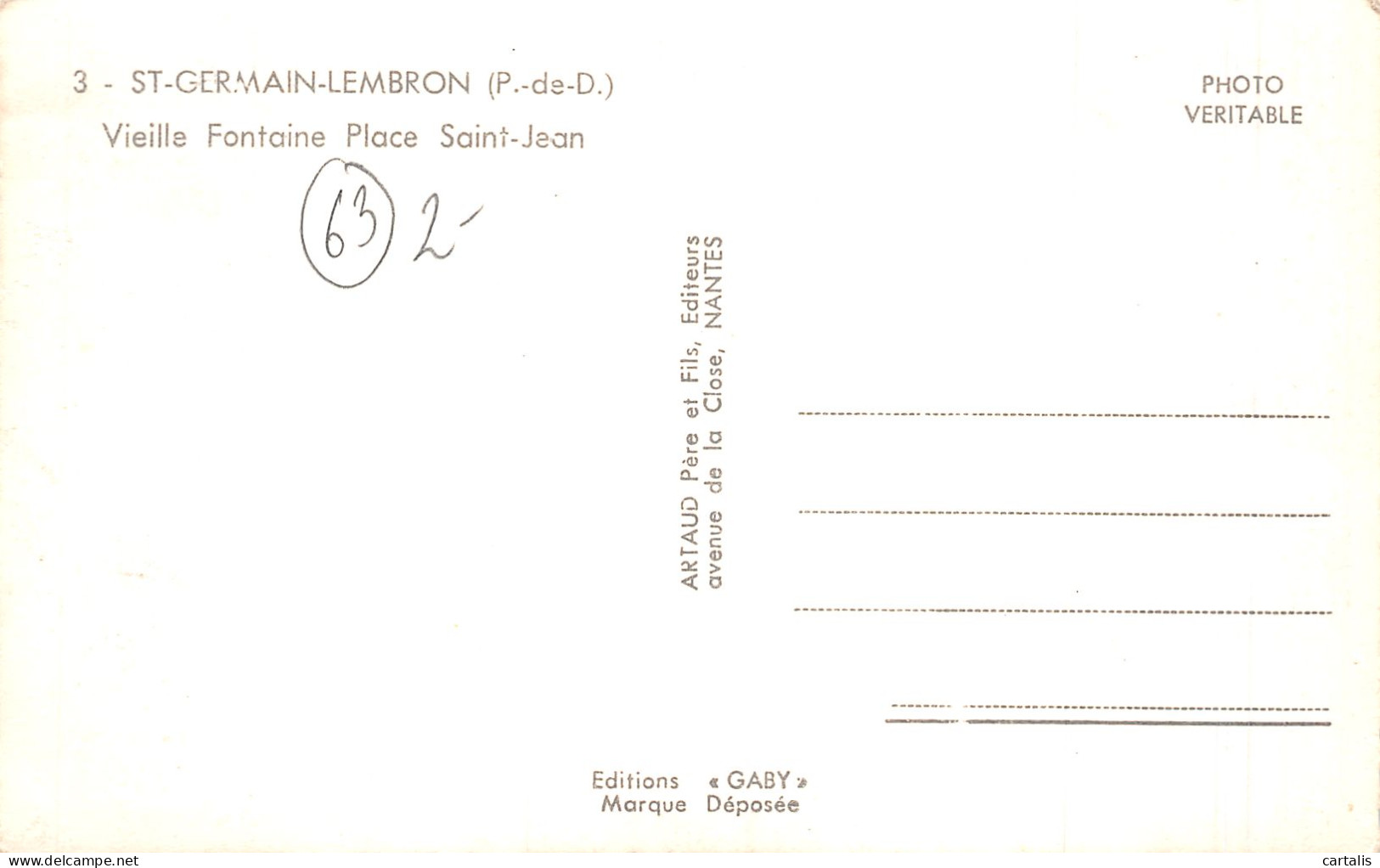 63-SAINT GERMAIN LEMBRON-N°C-4339-E/0257 - Saint Germain Lembron