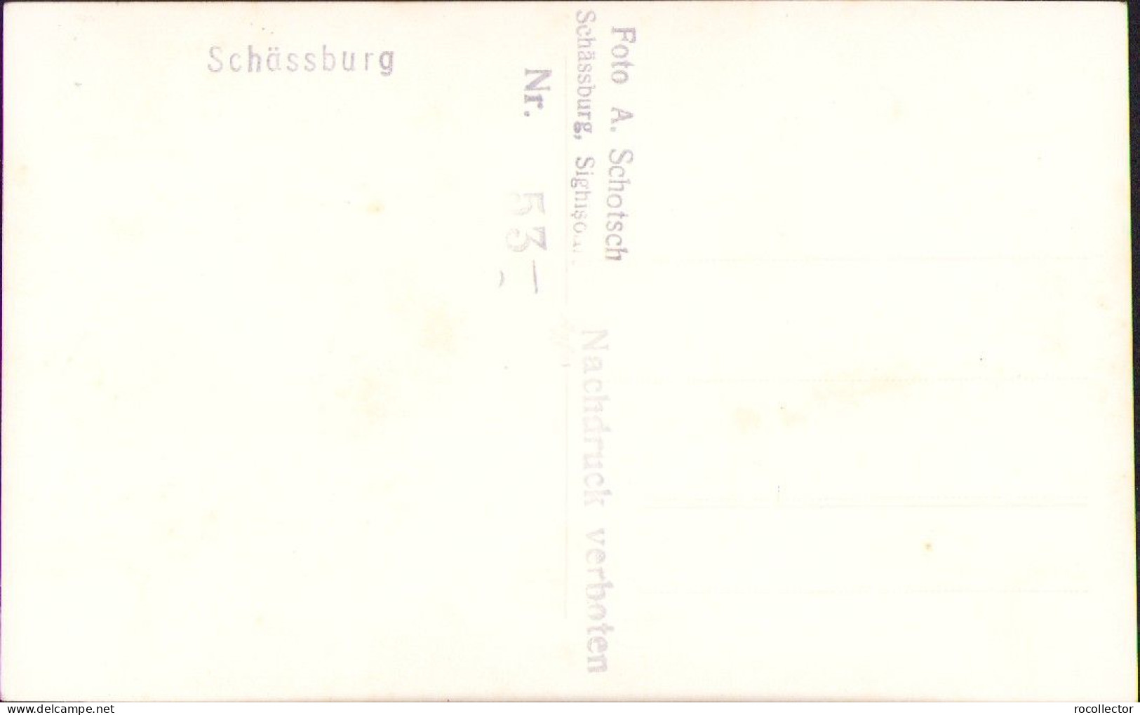 Schässburg Segesvar Sighișoara Studio Albert Schotsch Postcard CP362 - Rumänien