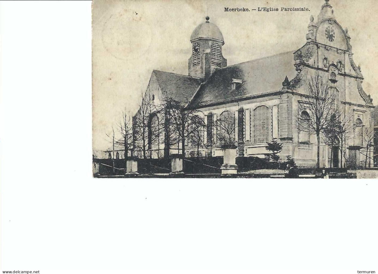 Meerbeke : L'église Paroisiale -verstuurd 1909 - Ninove