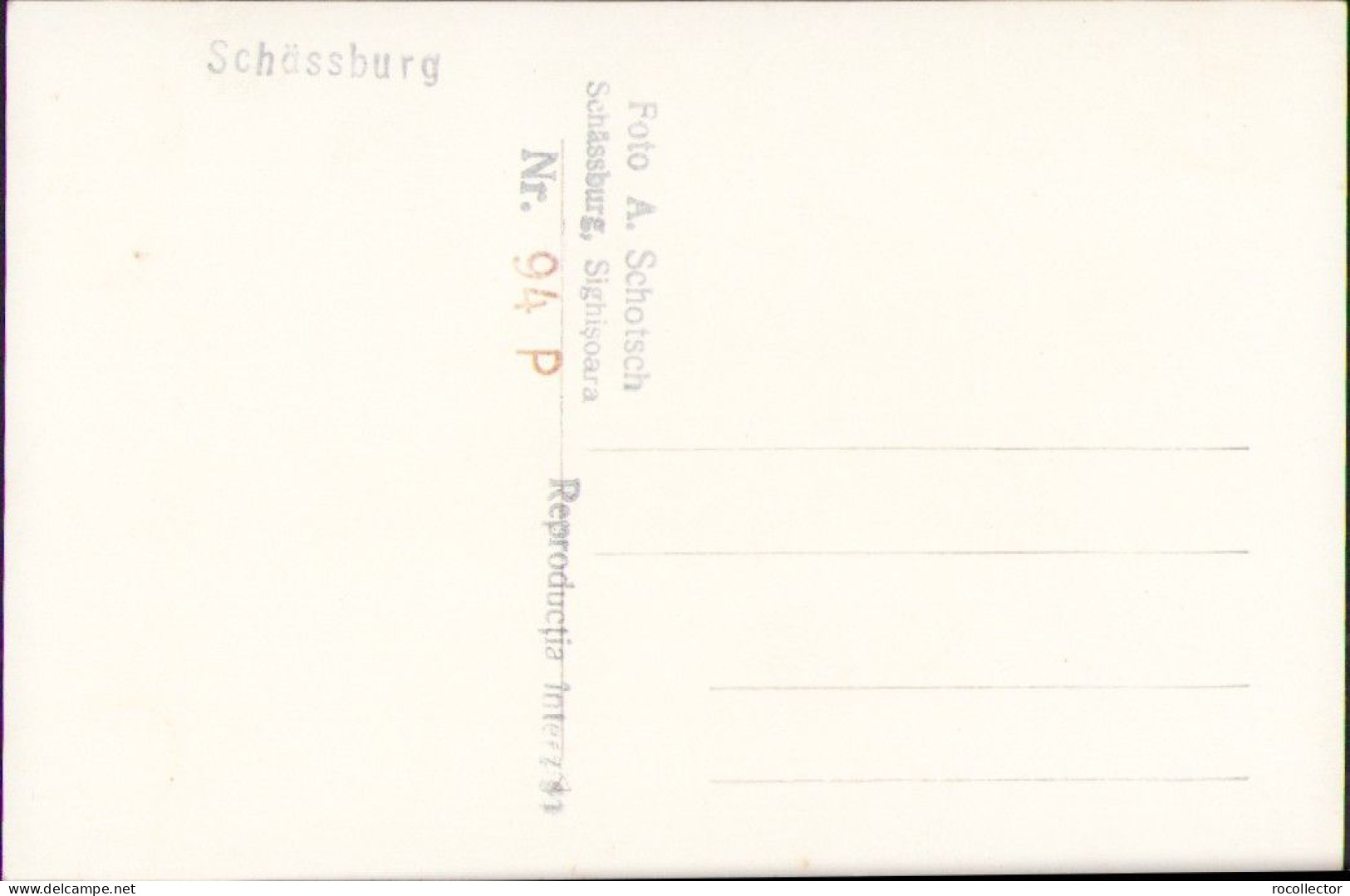 Schässburg Segesvar Sighișoara Studio Albert Schotsch Postcard CP359 - Rumania