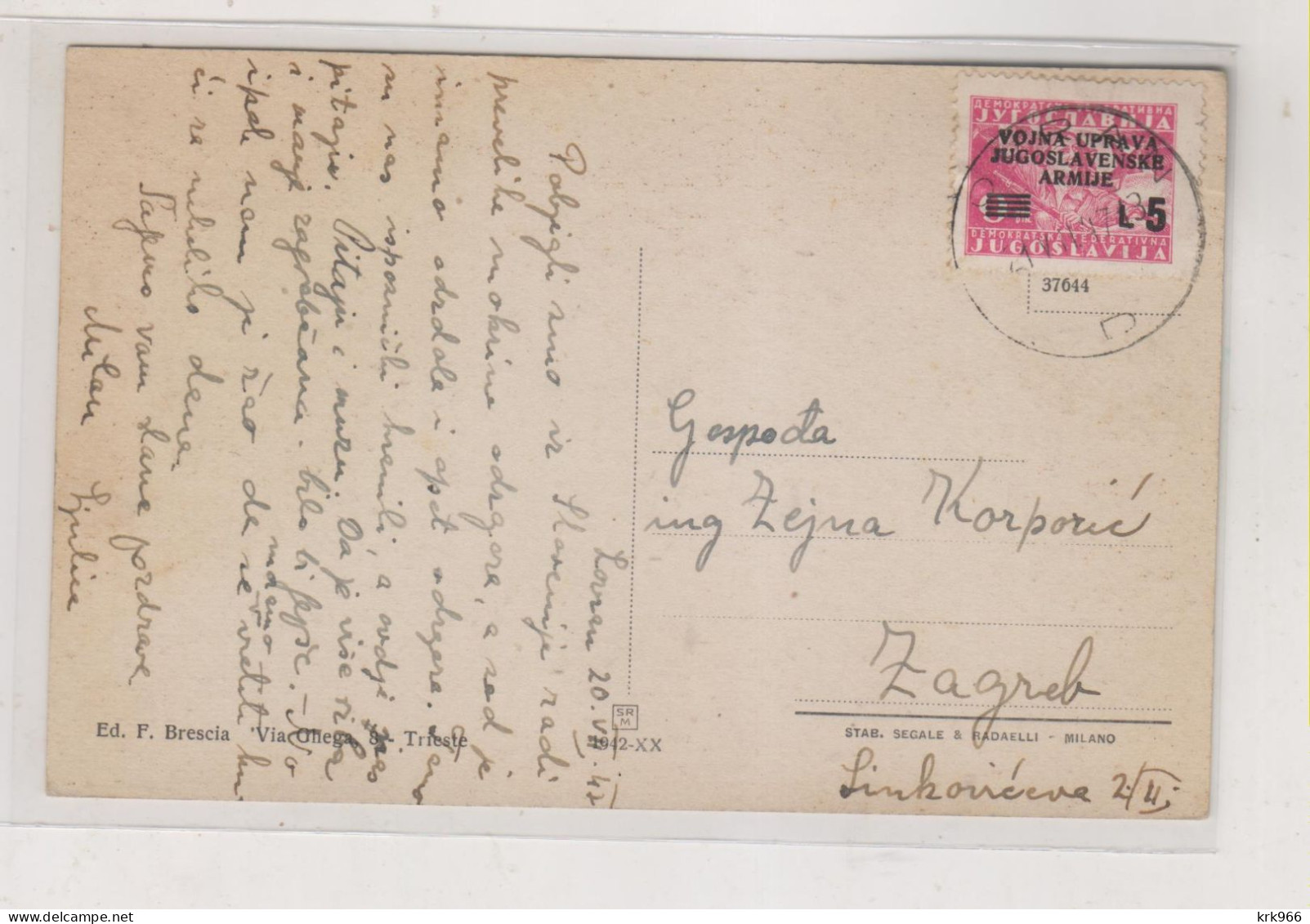 YUGOSLAVIA TRIESTE B ISTRA  1947 LOVRAN  Nice Postcard - Brieven En Documenten