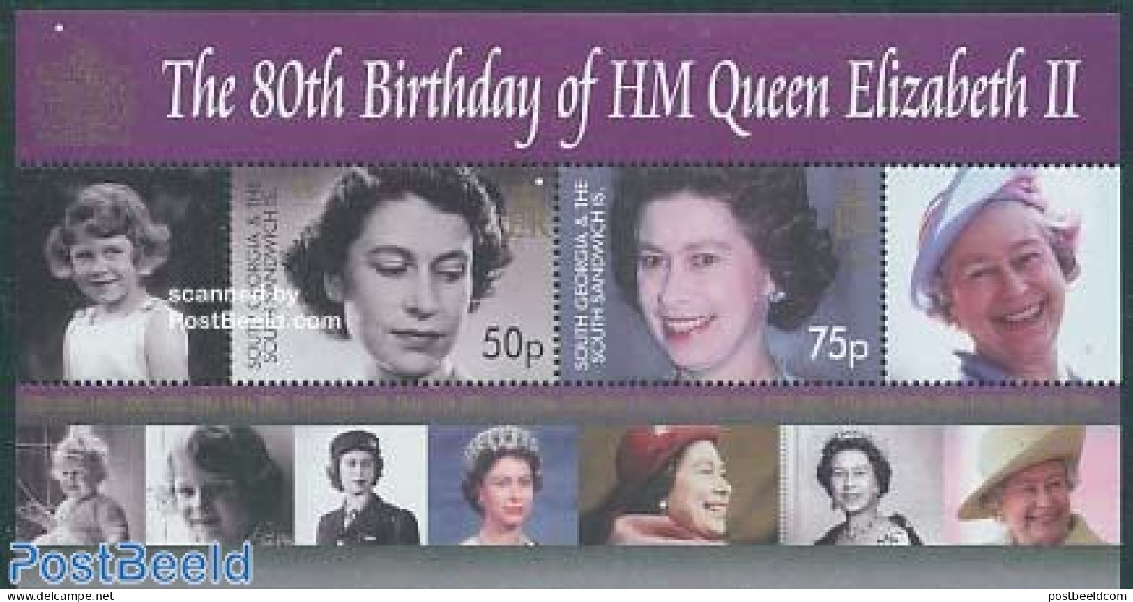 South Georgia / Falklands Dep. 2006 Elizabeth II 80th Birthday S/s, Mint NH, History - Kings & Queens (Royalty) - Familles Royales