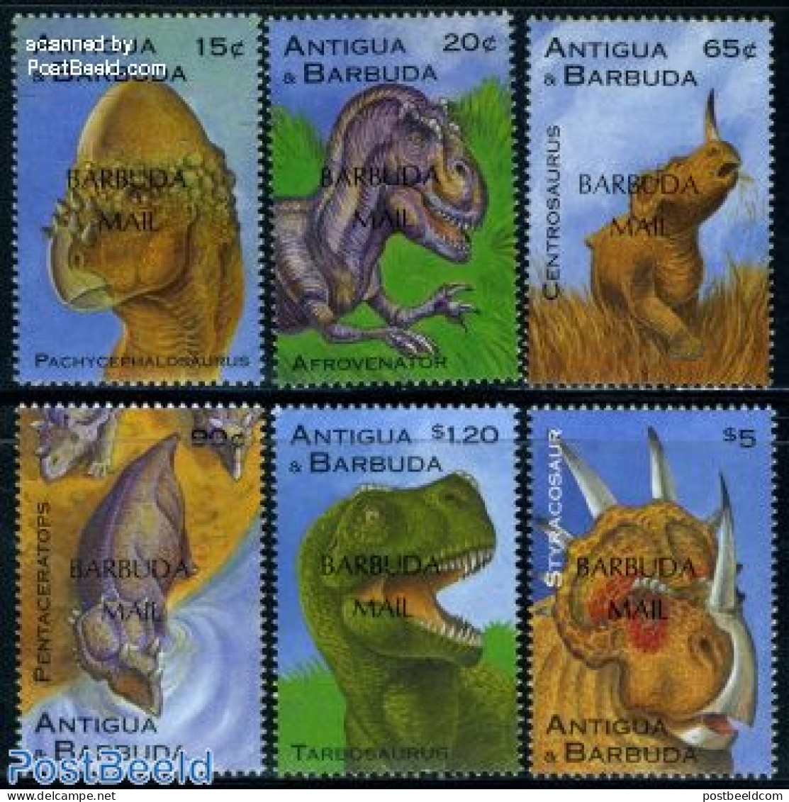 Barbuda 1996 Preh. Animals 6v, Mint NH, Nature - Prehistoric Animals - Préhistoriques