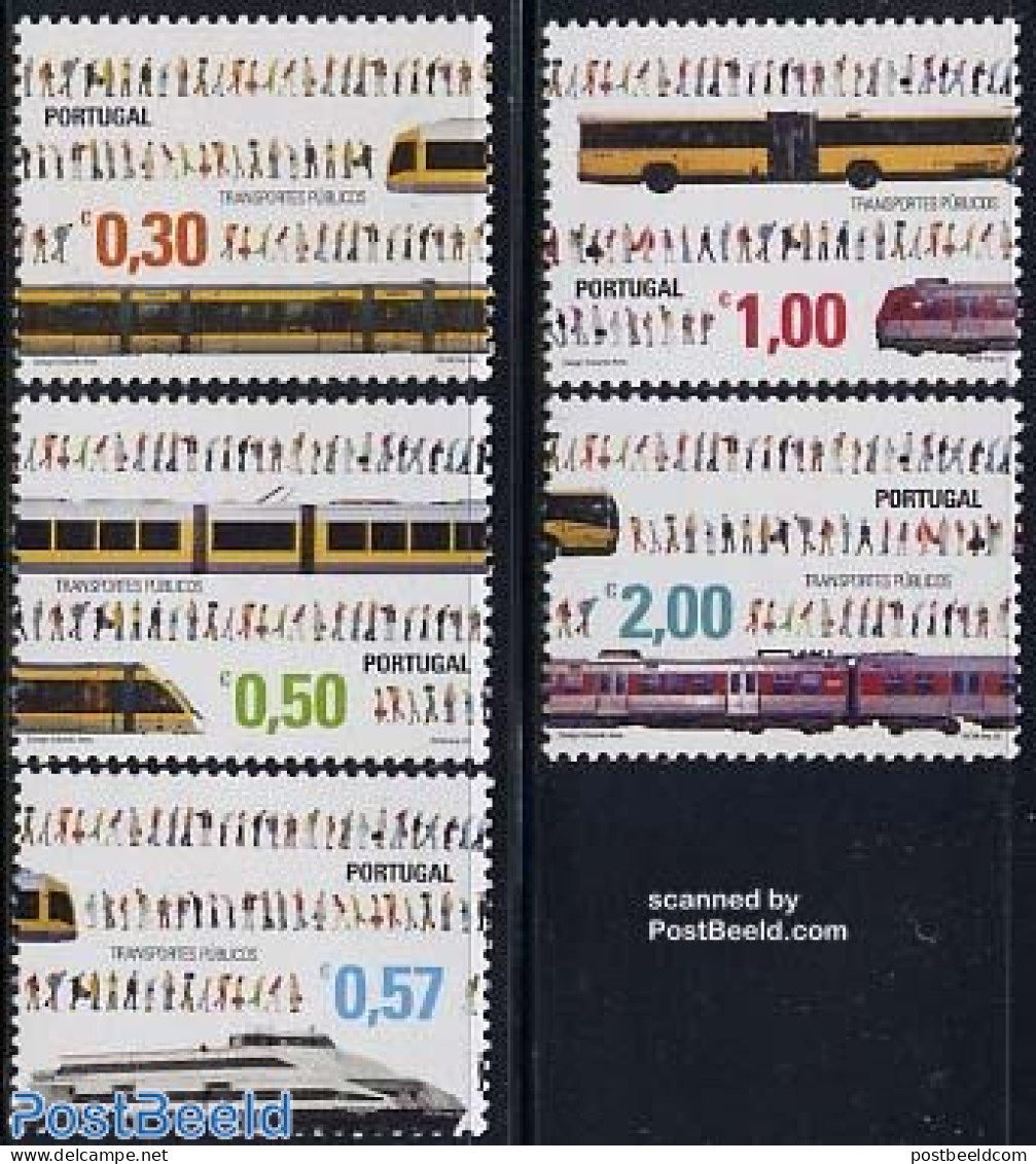 Portugal 2005 Public Transport 5v, Mint NH, Transport - Automobiles - Railways - Ships And Boats - Trams - Neufs