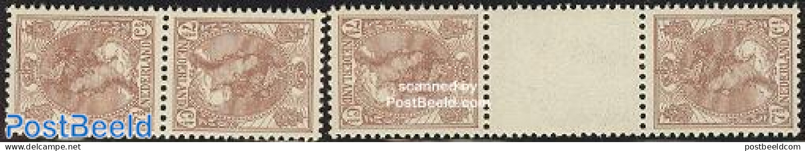 Netherlands 1924 Definitives Tete Beche 2 Pairs, Mint NH - Neufs